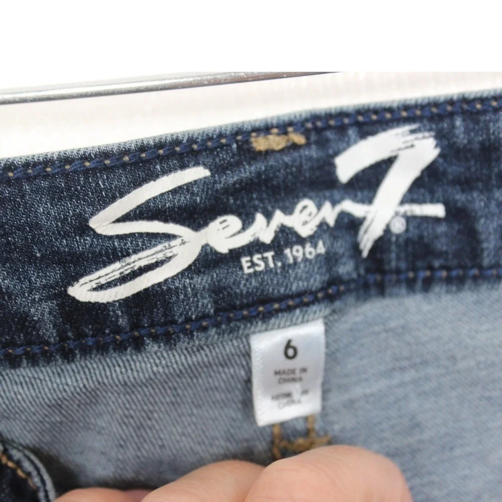 Seven 7 Jeans Womens Size 6 Blue Denim High Rise‎ Skinny Casual Pants